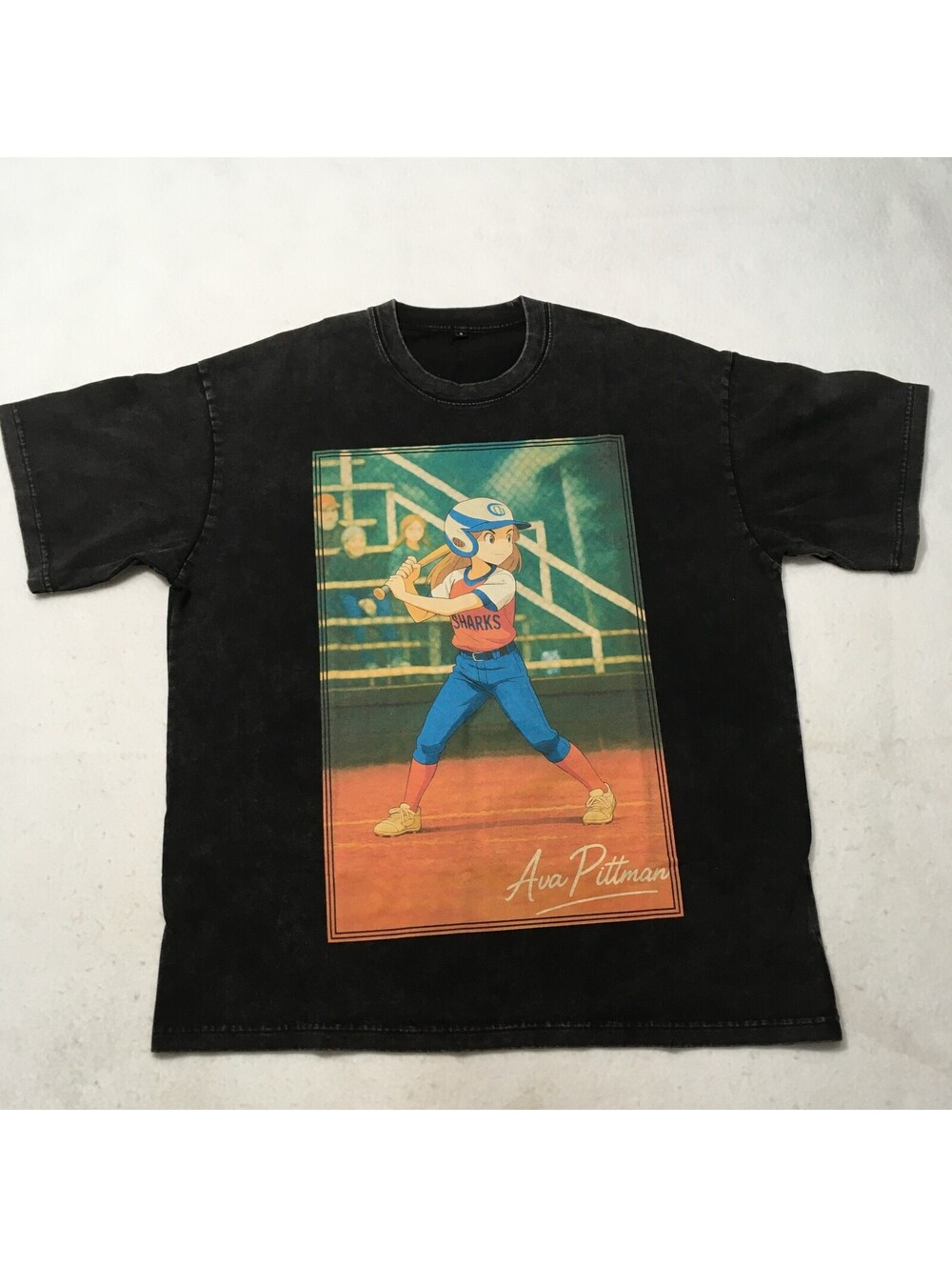Anime Graphic Ava Pittman Small Tee Black T-Shirt Graphic Print